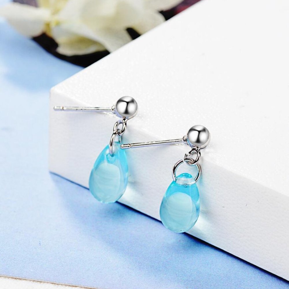 NEW 925 Sterling Silver Crystal Waterdrop Earrings - Picture 6 of 6